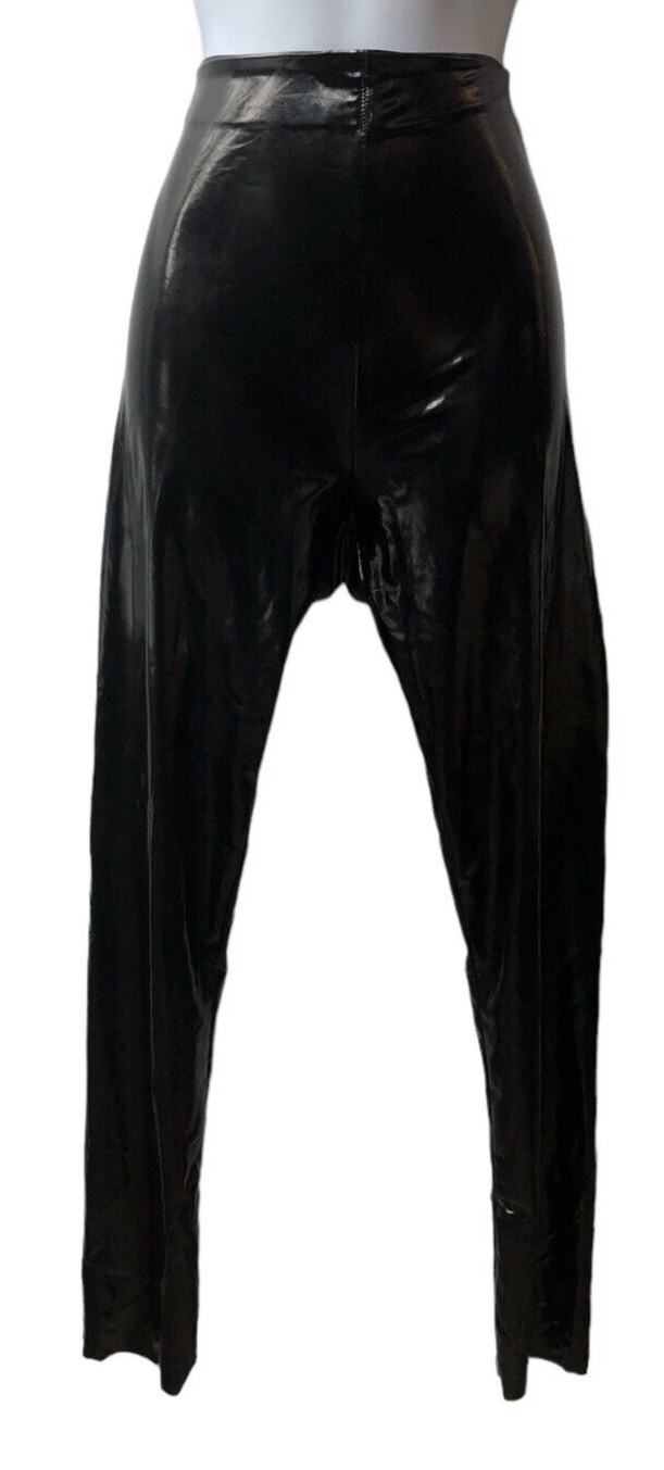 COMMANDO Faux Patent Leather High Rise Leggings Pants Black Size Small SLG25