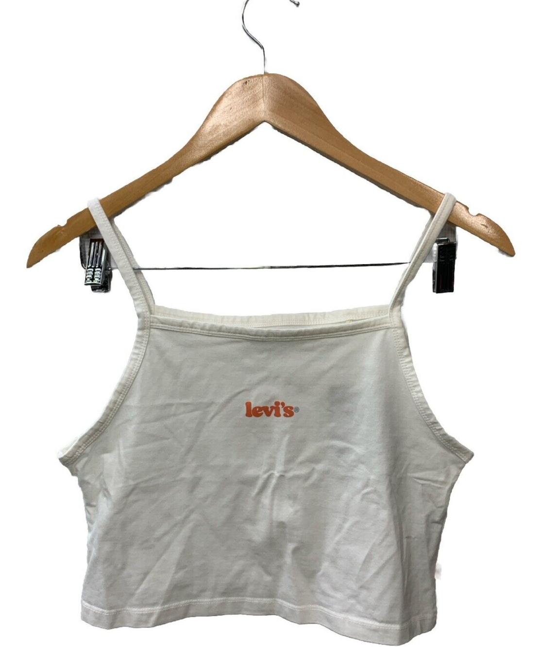 Levi's Women's Juniors Arctic White Graphic Flower Tank Top Pull On Size XS