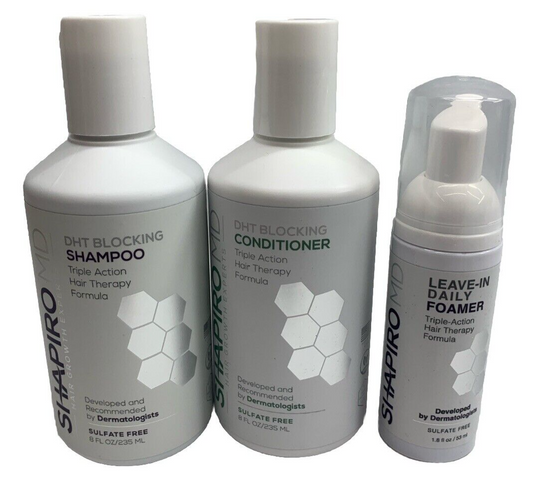 Shapiro MD Natural Kit Shampoo, Conditioner And Leave In Daily Foam Sulfate Free