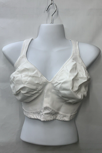 Playtex 18 Hour Bra White Side & Back Smoothing Cool Comfort 46DD Full Coverage