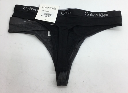 Calvin Klein Women's Motive Cotton Two Thong Panty QP18030-003 Size Small 2 Pack