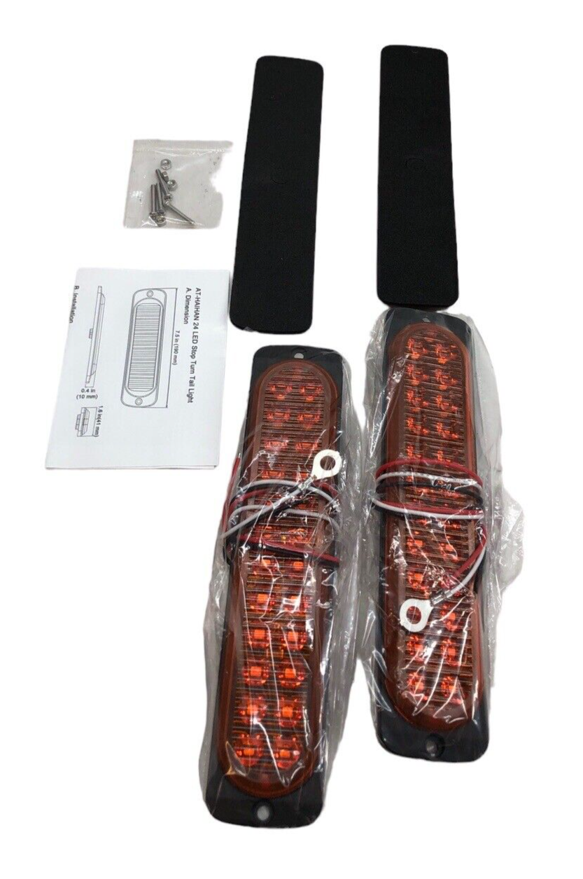 Aluminum Housing Amber LED Trailer Turn Signal Brake Parking Side Make - 2 Pack