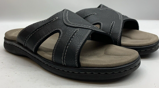 Men's Slide Sandals Dockers Sunland Black Size 11 M Casual 90-21394 Open Toe