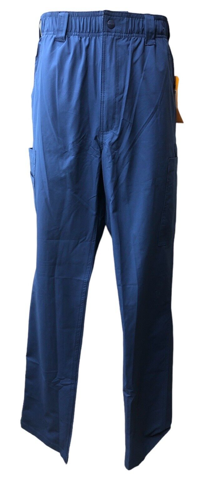 Carhartt Pants Regular Men Blue Large Cargo Scrub Ripstop Long Pant Drawstring