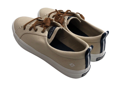 Sperry Women's Crest Vibe Canvas Sneaker Creme STS81904 Lace-up Shoes US Size 9