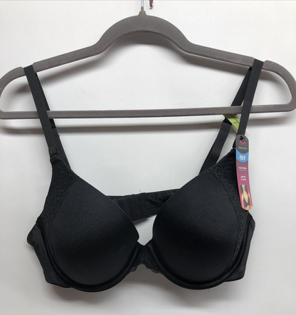 MAIDENFORM Natural Boost Add-a-Size Shaping Underwire Bra 9428 Black Size 38B