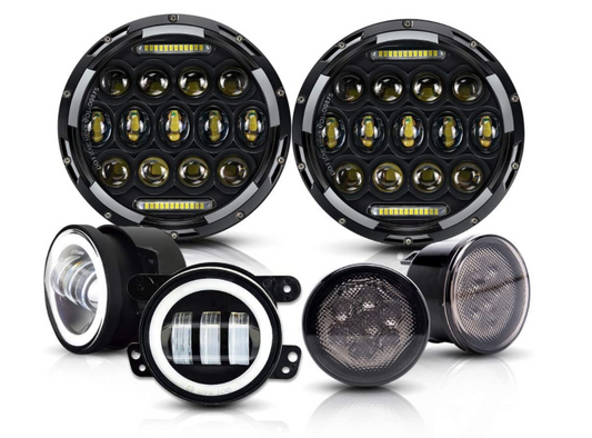 7"Inch  Headlights With DRL + 4"Inch Fog Lights/Front Turn Signals