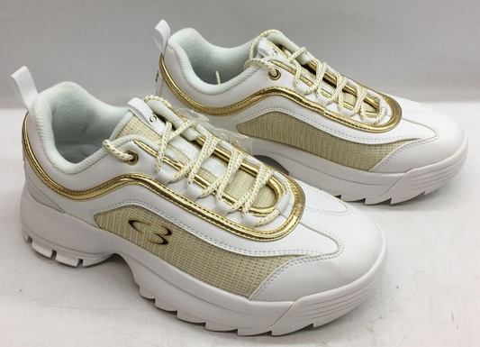 Skechers Womens Concept 3 112002 White/Gold Shoes Size 6 Outdoor Sneaker Lace-up