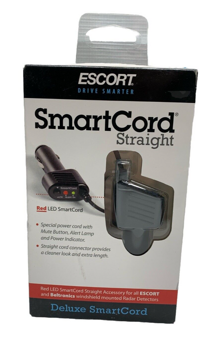 Escort Radar Detector 12v Red LED SmartCord Straight Accessory for All Escort