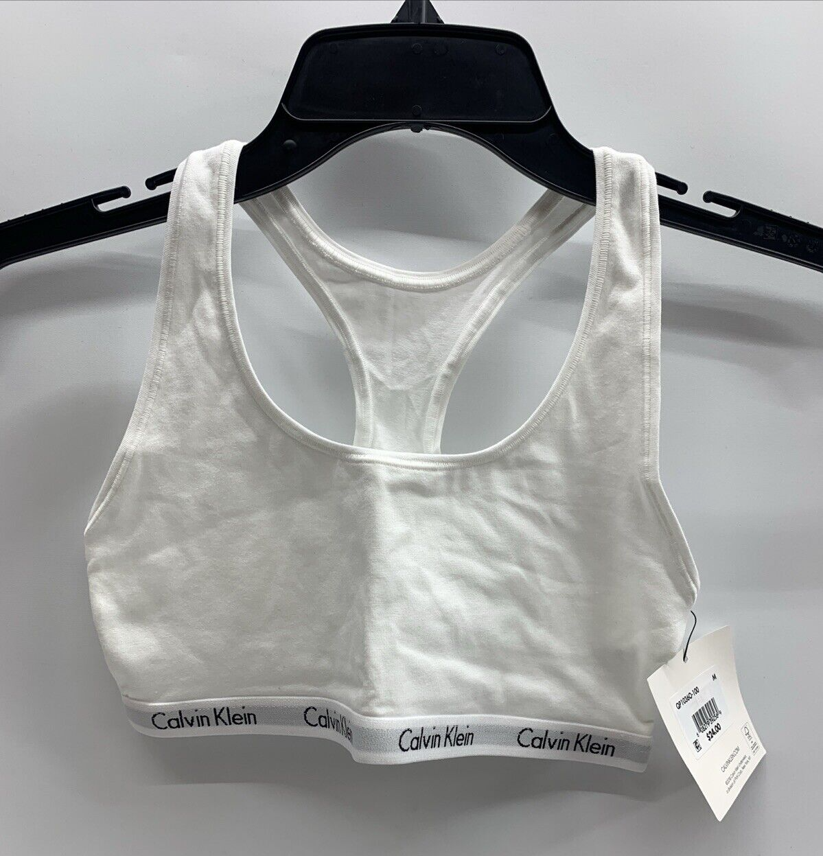 Calvin Klein Modern Bralette Girl's M 7/8 Gray Heather Scoop Neck Racerback