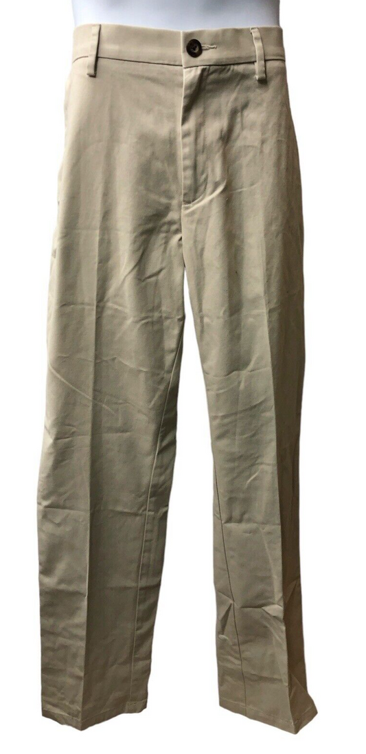 Men's Slim-Fit Flat-Front Khaki Brown Dress Long Pant Amazon Essential 34x34