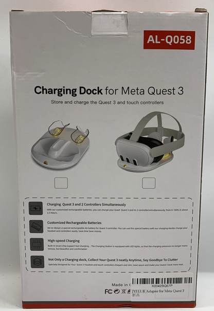 AL-Q058 Charging Dock with Batteries for Meta Quest 3 VR Headset & Controllers