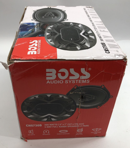 BOSS Audio Systems CH5730B 5 x 7 300 W Car Speakers 5x7 3-Way Full Range Speaker