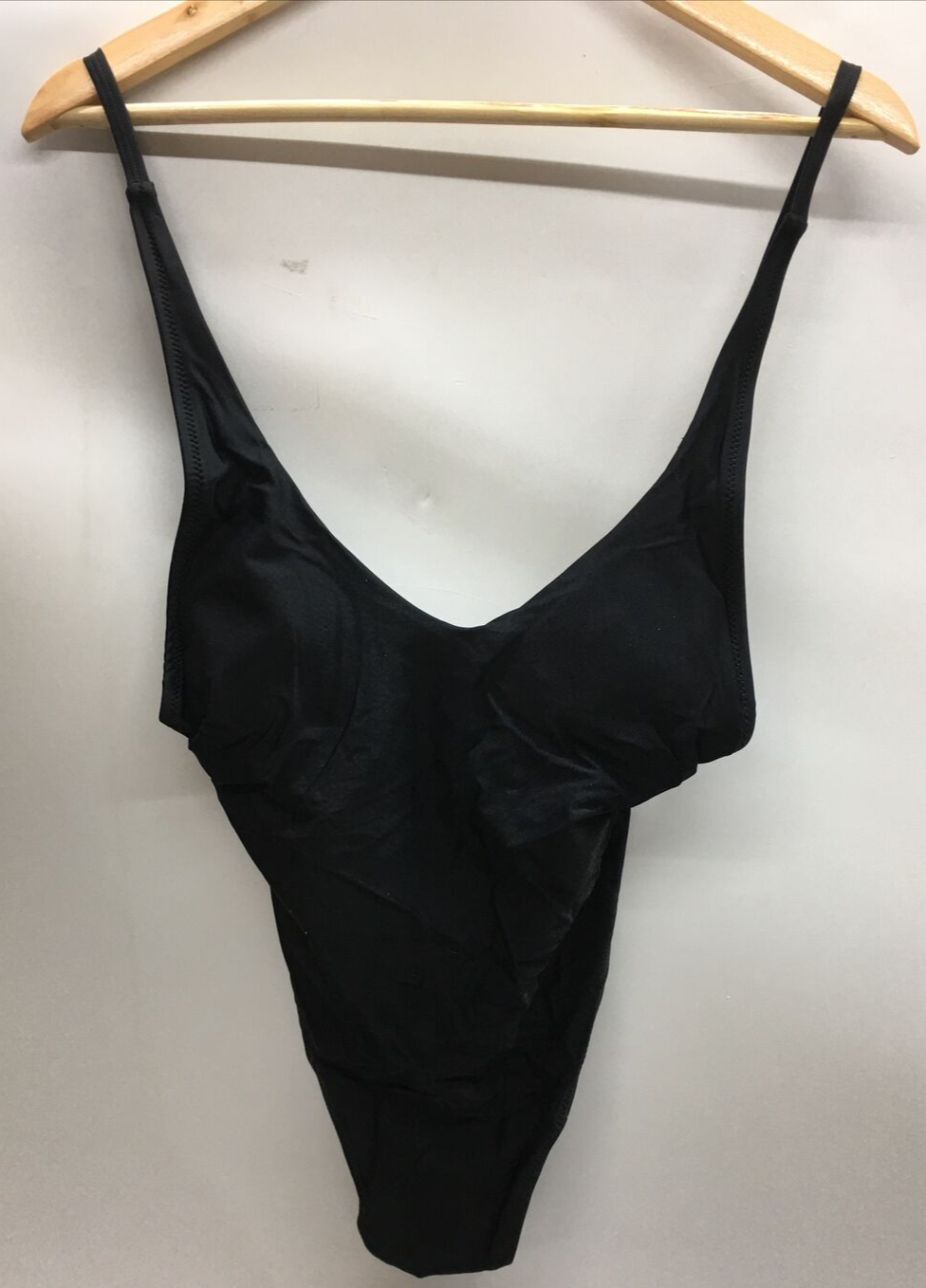 Relleciga Womens Black Padded Thong One Piece Swimwear Size Medium R2051-800