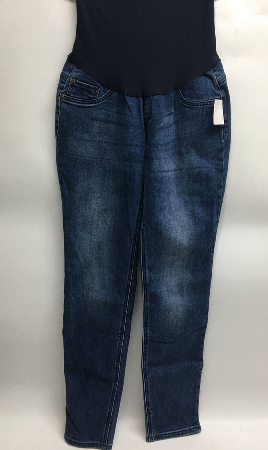 Indigo Blue Womens Small Mid Blue Secret Fit Belly Skinny Maternity Jeans