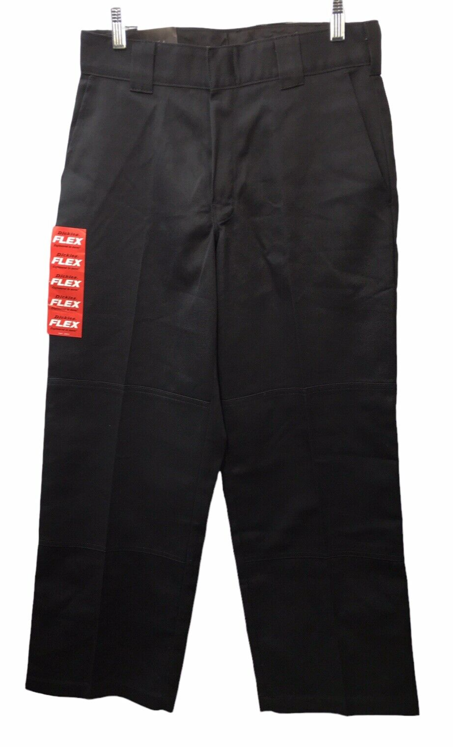 Dickies Mens Flex Double Knee Loose Fit Long Work Pants with Pocket Black 30x30