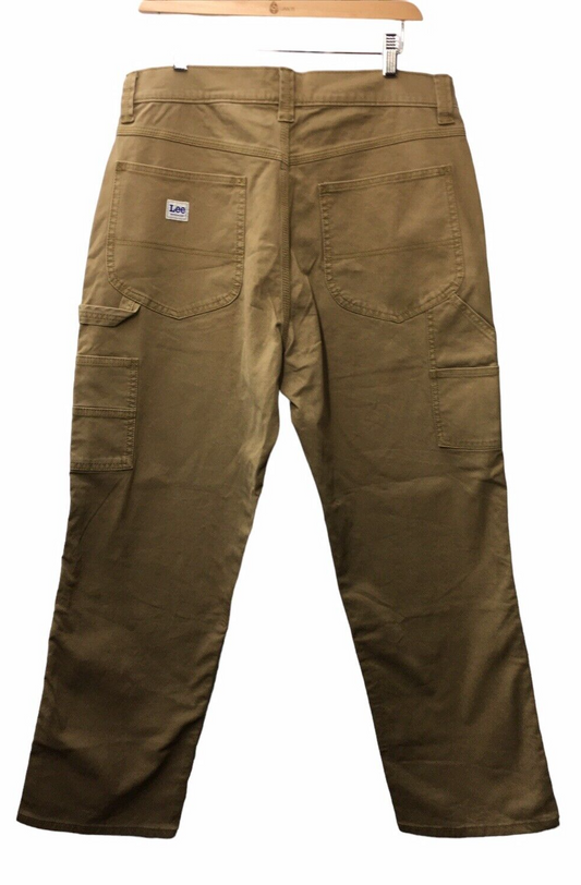 Lee Men's Legendary Workwear Loose Fit Carpenter Dark Khaki Jeans Size 34x30