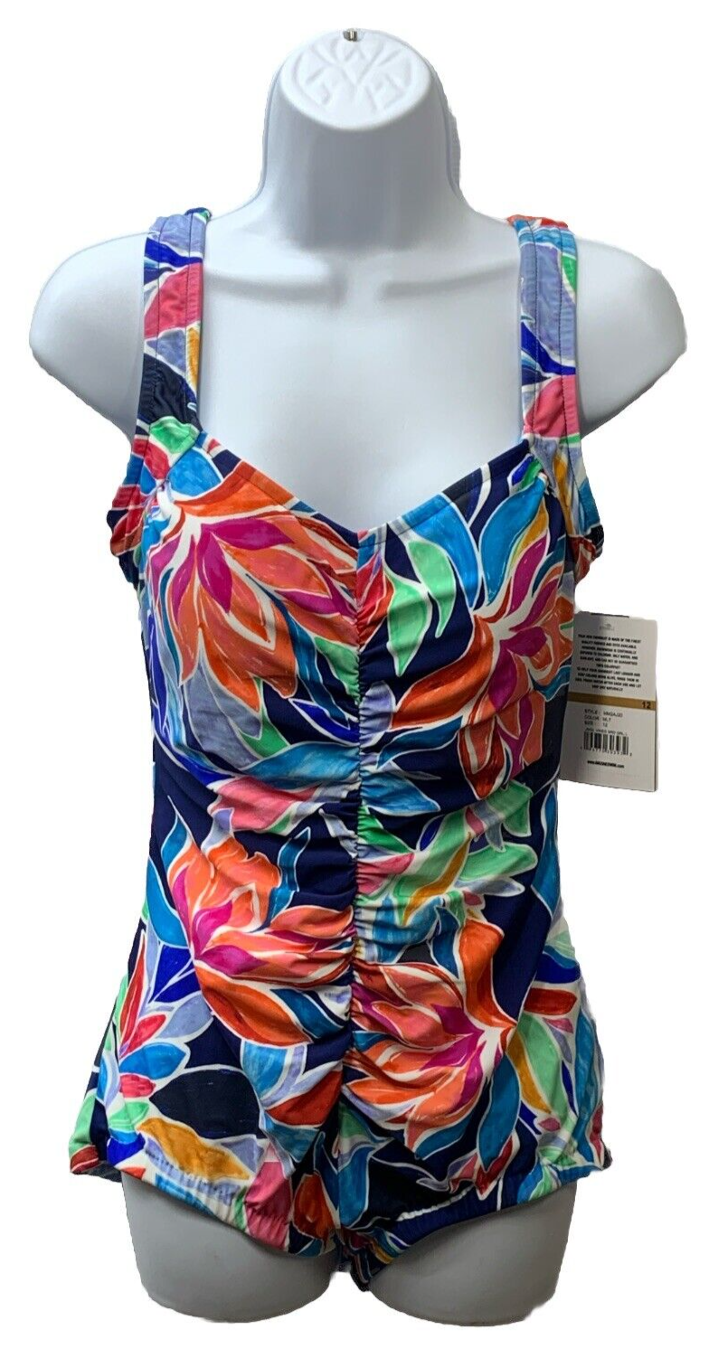 Maxine Of Hollywood MM2AJ20 Women's Spa Shirred Girl Leg One Piece Swimsuit 12