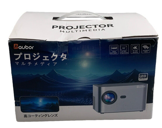 Aubor 4k Projector Multimedia 1080P Portable AC90-260V Dual Band HY350 Gray