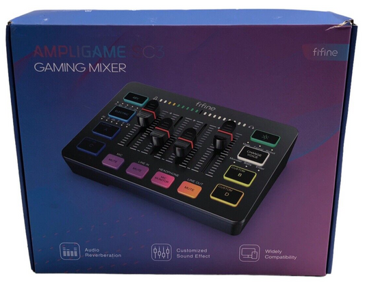 FIFINE Ampligame SC3 Gaming Audio Mixer 4 Channels With XLR Microphone Input