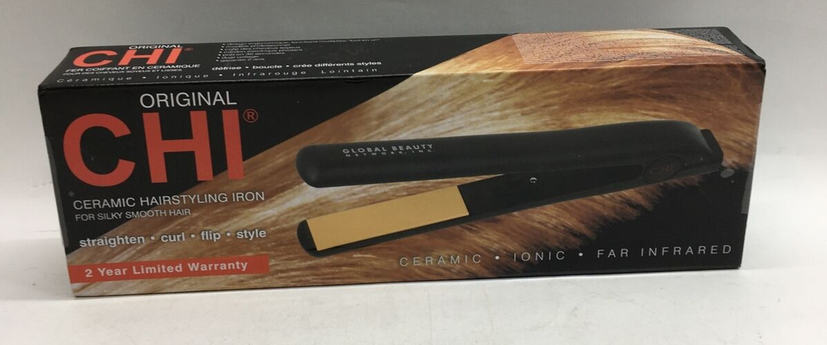 CHI Original Ceramic Hair Straightening Flat Iron 1" Plates Black Professional