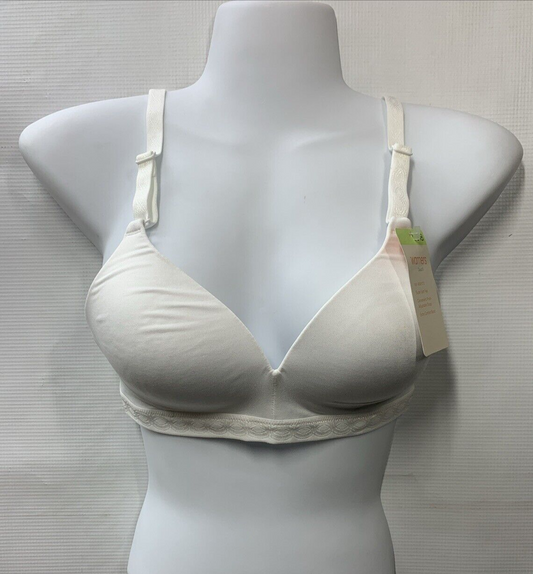 Warner's Women's White Cloud 9 Bra Seriously Soft Wire-Free Light 01269 Size 34B