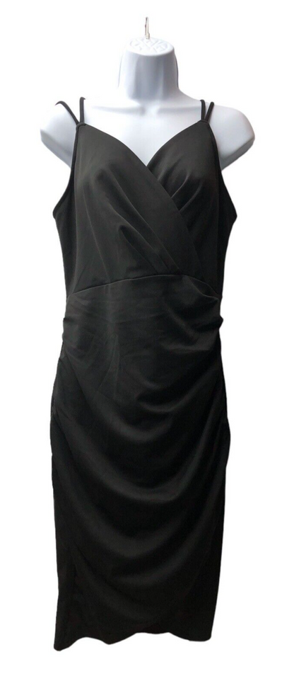 GRACE KARIN Women Sleeveless V Neck Ruched Cocktail Party Dress Black Size M