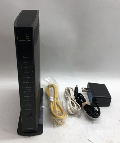 CenturyLink C3000A Actiontec 802.11n & 802.11ac WiFi Modem Router Black ADSL 2+