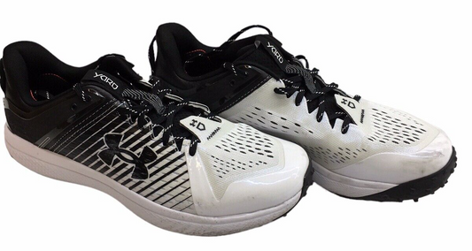 Under Armour Yard Black White Mens 12.5 Turf Lace Up Baseball Shoes 3025593-002