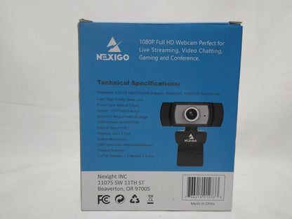 1080P Full HD WebCam with Microphone for Streaming Gaming Video Chatting Black