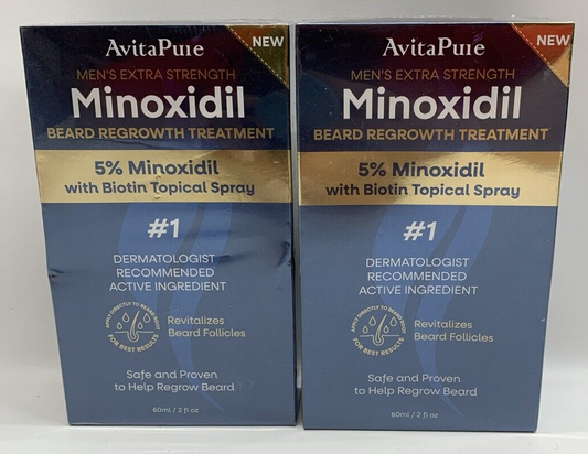 Minoxidil Regrowth Treatment for BEARDS 5% Minoxidil Men 60ml/2 FL OZ- 2 Pack