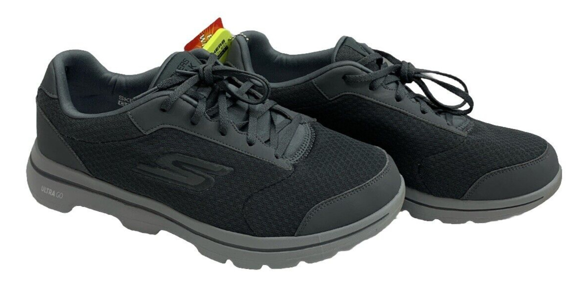 Skechers Mens Go Walk 5 55509EWW Black Running Shoes Sneakers Size 13 Lace-up