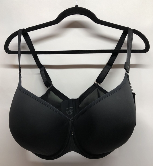 Curvy Couture Black Tulip Smooth Convertible T-Shirt Bra 38H 1274 Lightweight