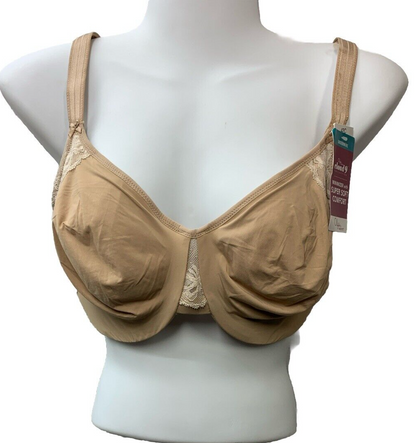 Olga GI8961A Cloud 9 Underwire 2-Ply Minimizer Bra Beige Size 42C Full Coverage