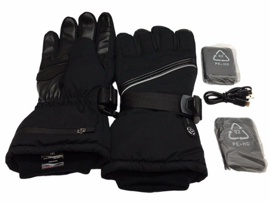 Unisex Heated Gloves For Outdoor Winter Sports Size M Battery Operated Black