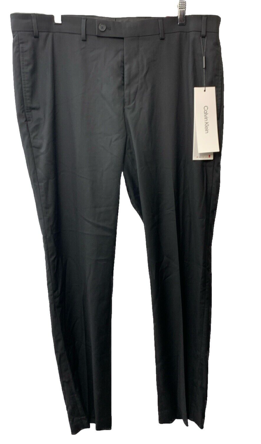 Man's Pants Calvin Klein Men Slim Fit Long Dress Pant JMROPJJX0001 Black 36Wx30L