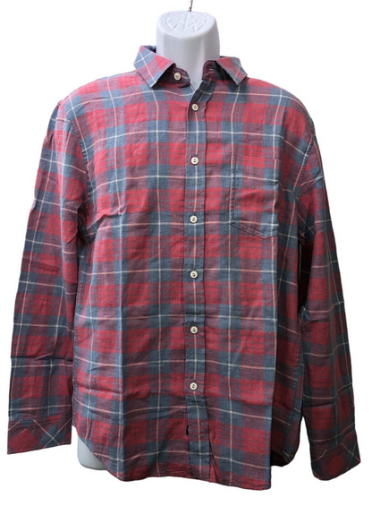 Rails Wyatt Red & Blue Check Long Sleeve Flannel Shirt Mens Medium (Denim Jubi.)