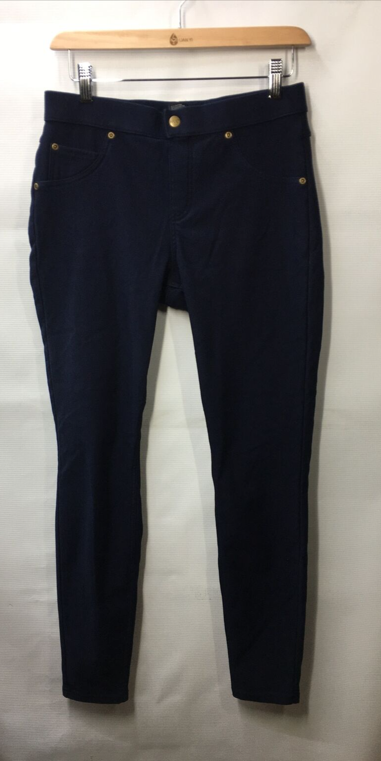 Hue U21254 Fleece Lined Ultra Soft Denim Leggings In Ink Wash Navy Size Medium